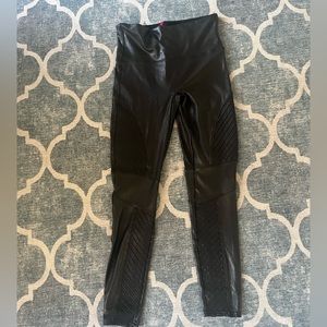 EUC Spanx Faux Leather Moto Legging - MED Petite